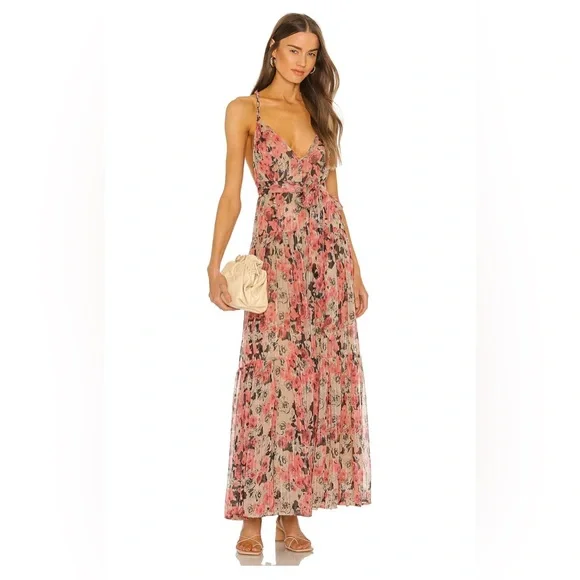 fitted lace wedding dress ASTR the Label :: Fritillaria Floral Maxi Dress main image 1